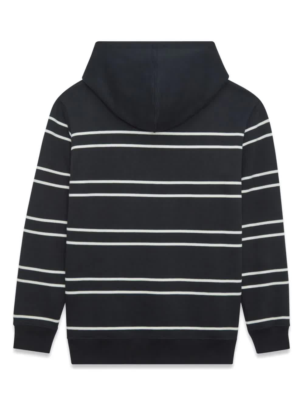 Black Hoodie Horizontal Stripe Hoodie