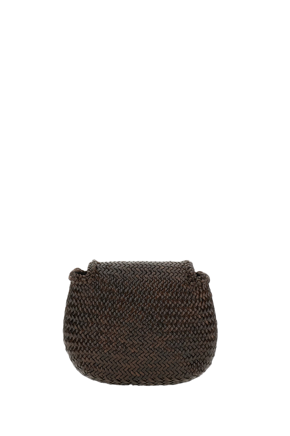 Mini City Shoulder Bag in Brown Woven Leather