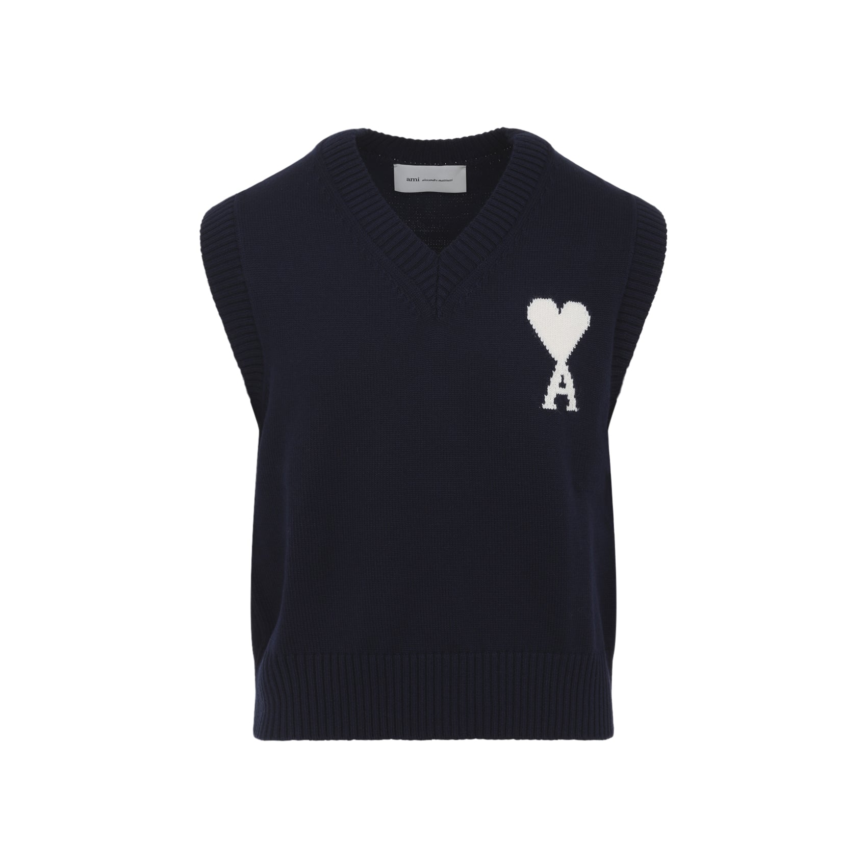 Sleeveless Knit Vest with Deep V-Neckline