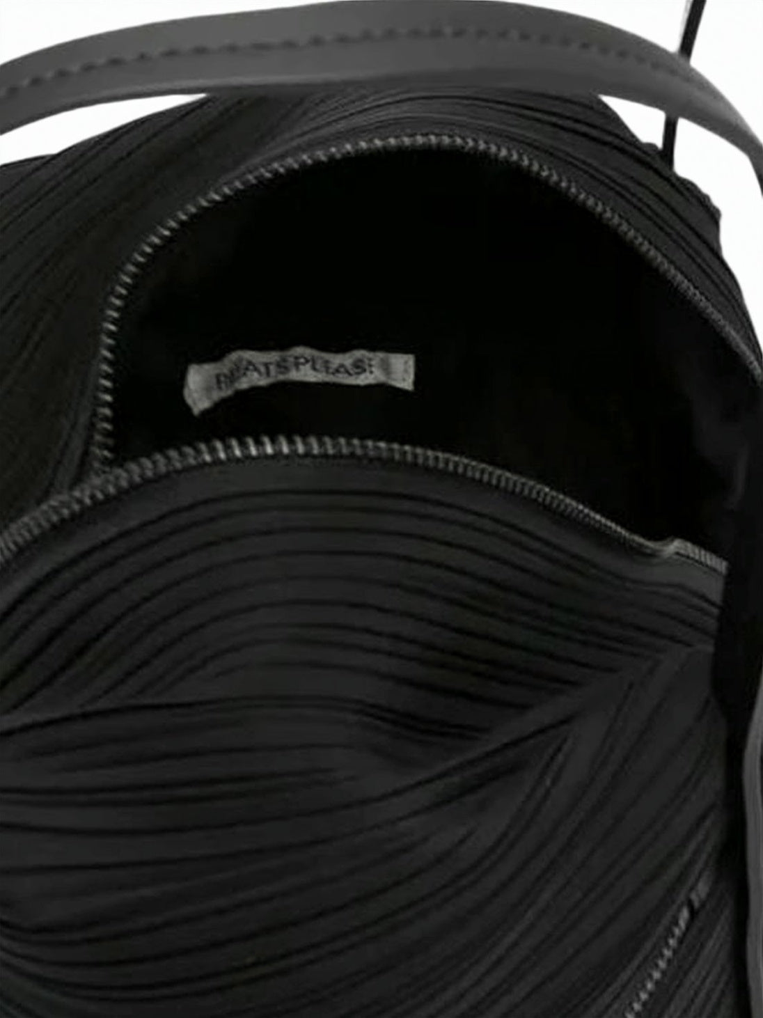 Black Textured Polyester Unique Pleated Tote Bag