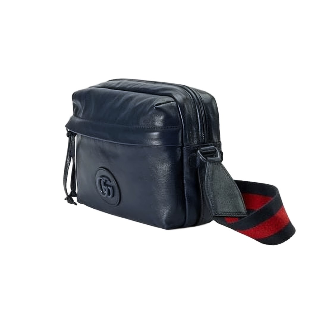 Smooth Leather Shoulder Bag with Embossed Logo