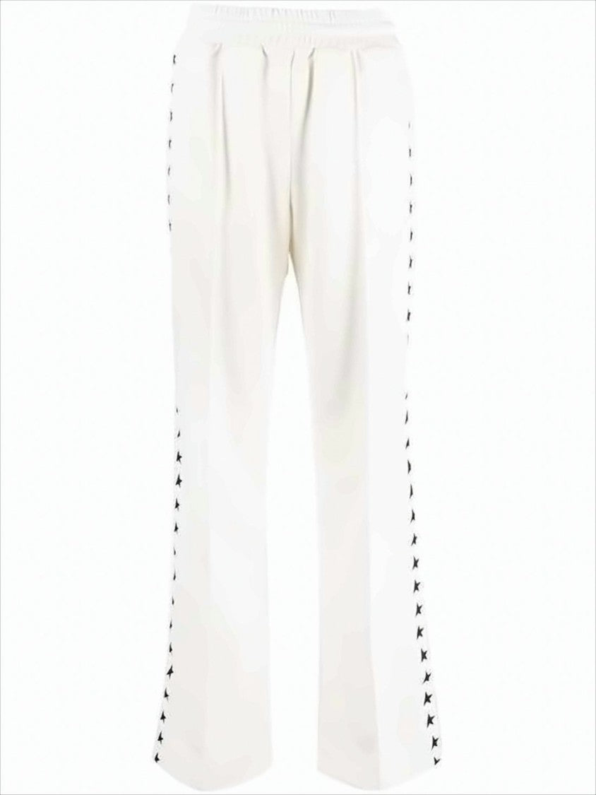 Wide-Leg Track Pants with Graphic Star Motifs