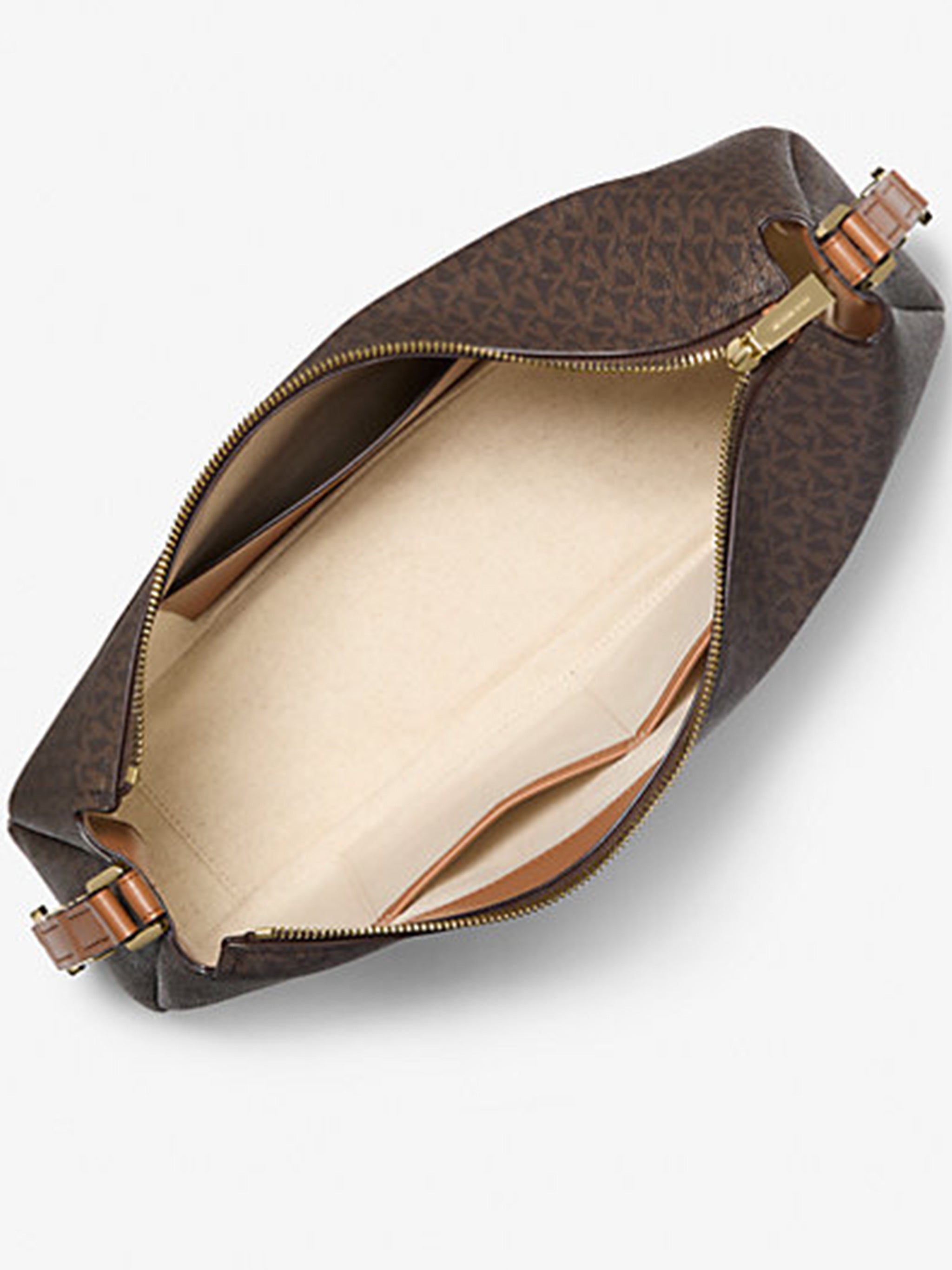 Dark Brown Monogram Curved Shoulder Bag