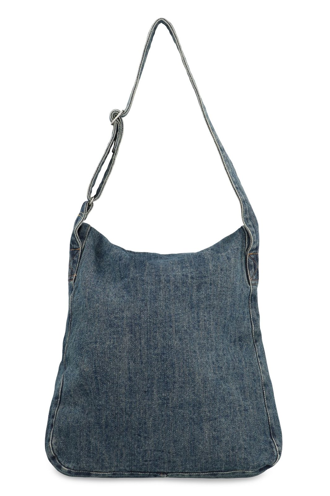 Textured Denim-Like Shoulder Bag