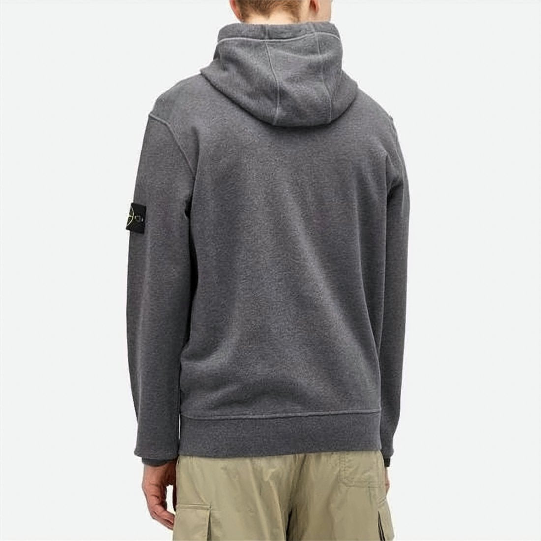 Mid-Grey Cotton Hoodie with Signature Patch