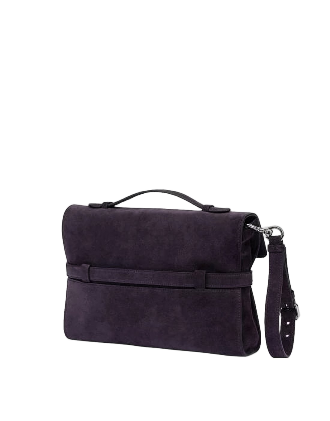 Calf Leather Clutch with Silver Buckle
