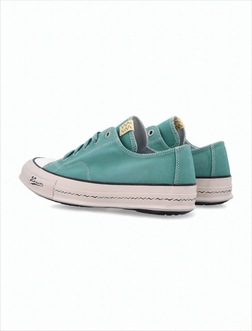 Muted Teal Low-Top Sneakers With Cowhide Lining