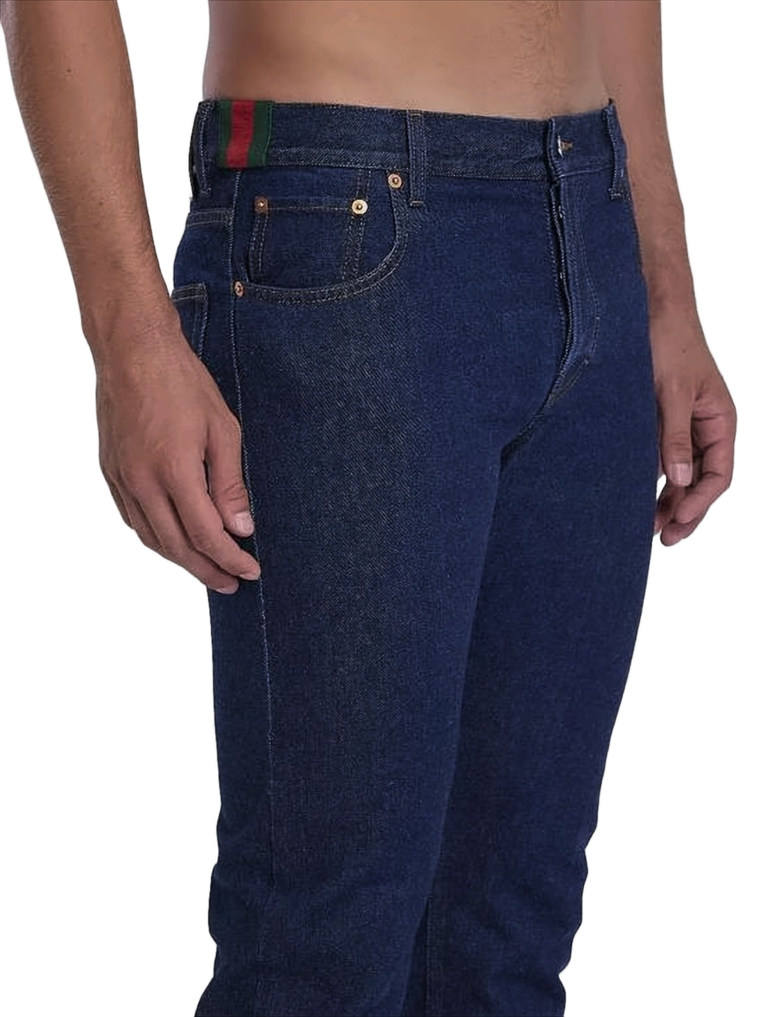 Indigo Wash Straight-Leg Denim Pants