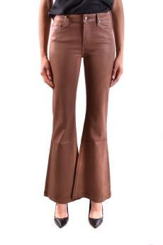 High-Waisted Flared Jeans In Cognac With Finish