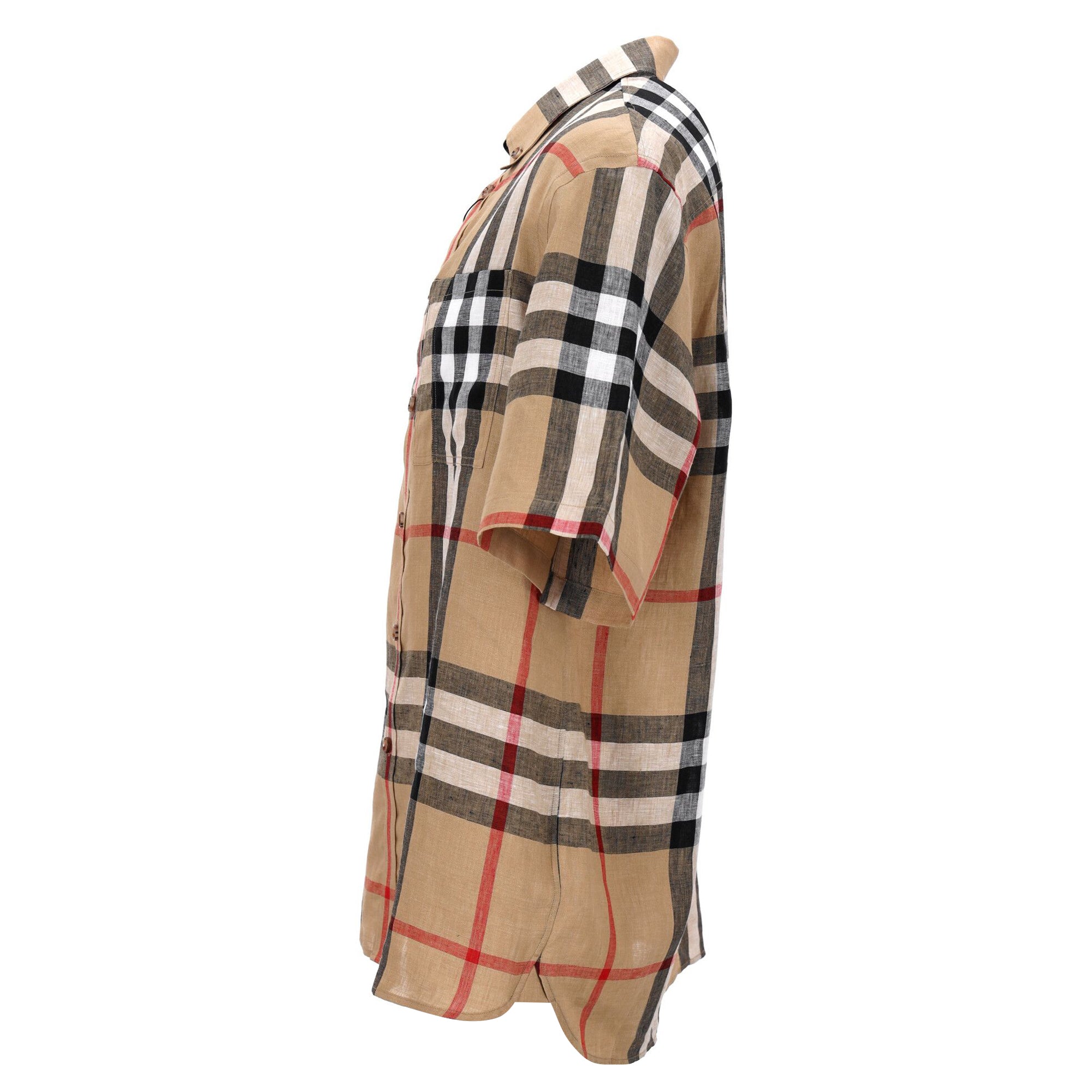 Short-Sleeved Checked Shirt With Chest Pockets