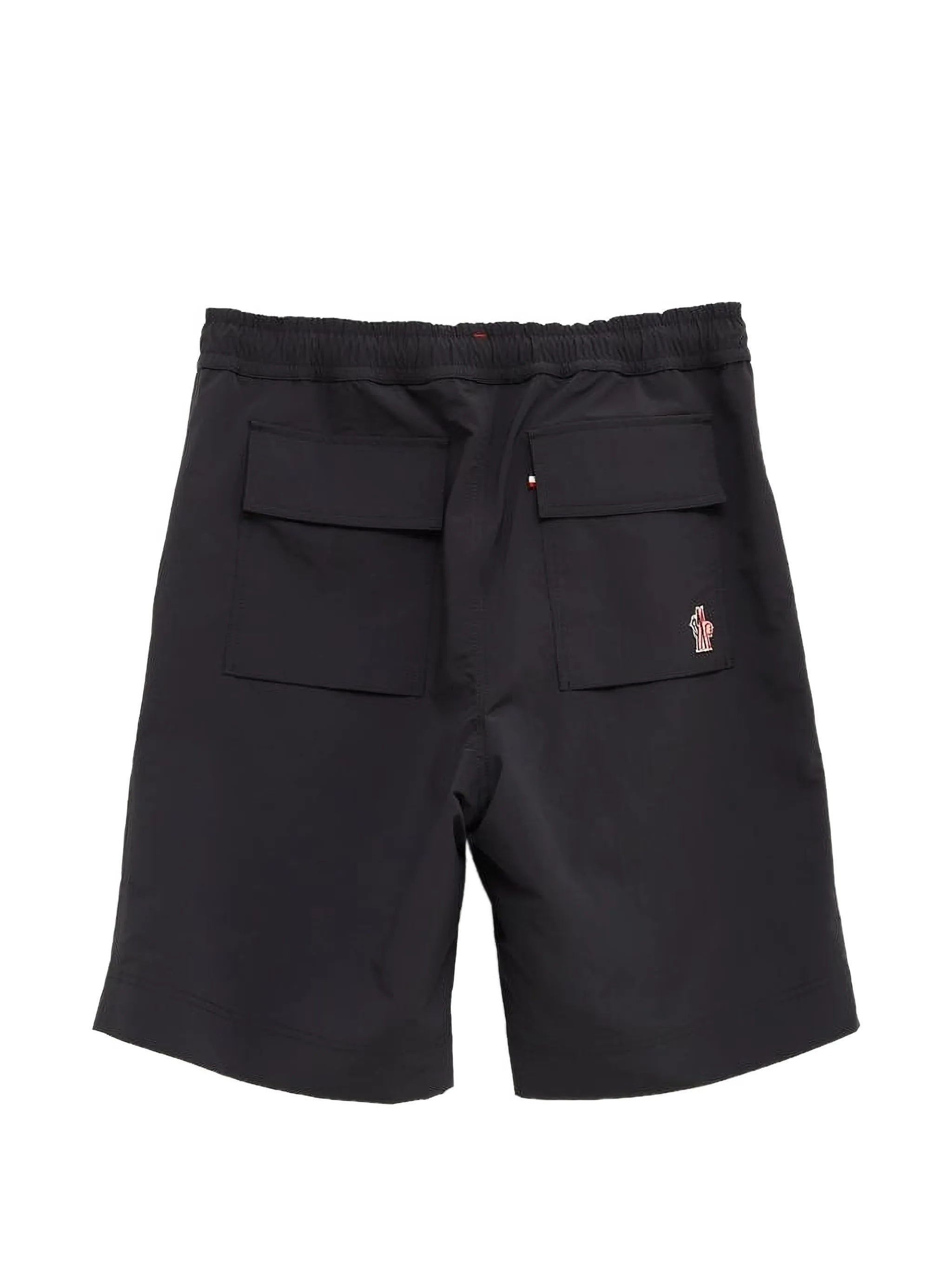 Black Zippered Pocket Polyester Shorts