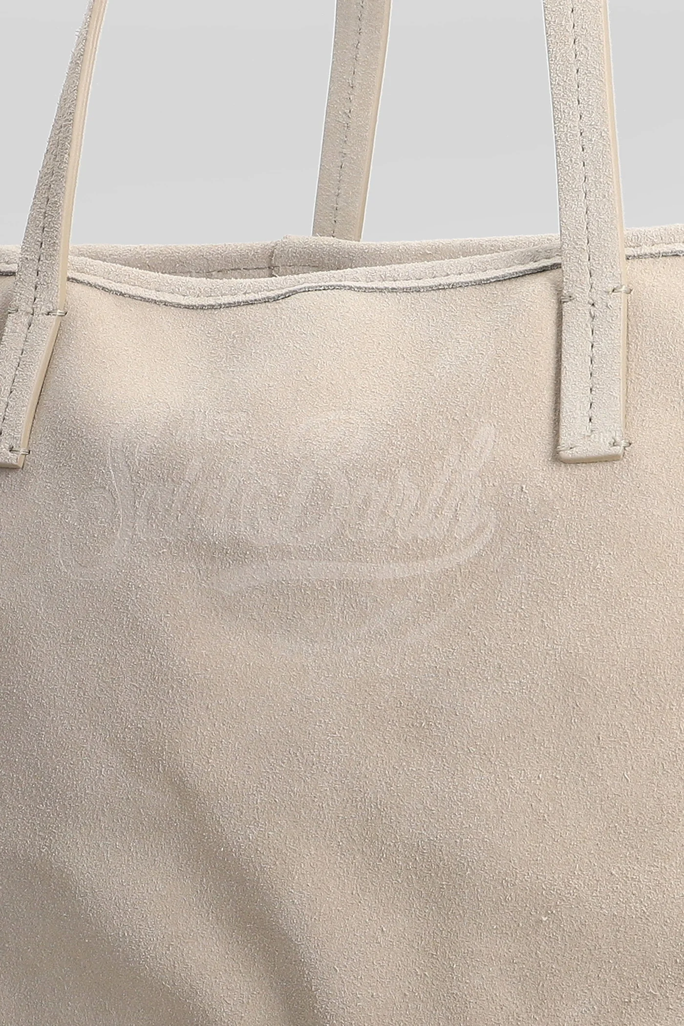Rectangular Suede-Texture Tote Bag with Detachable Pouch