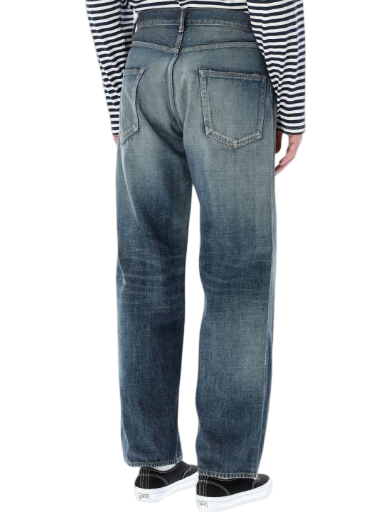 Relaxed Straight-Leg Denim Pants with Vintage Wash Effect