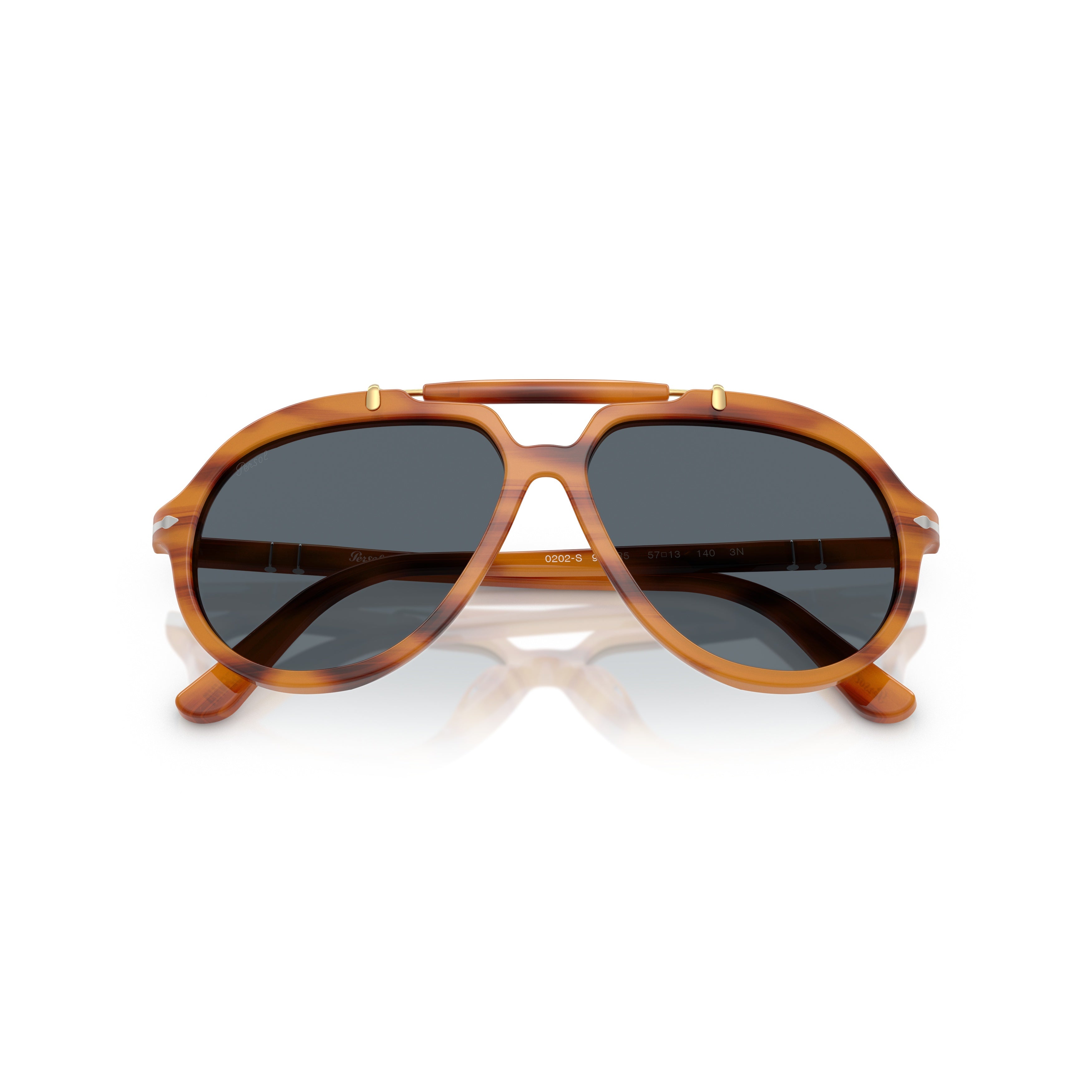 0po0202s Tortoiseshell Aviator Sunglasses with Distinctive Double Bridge