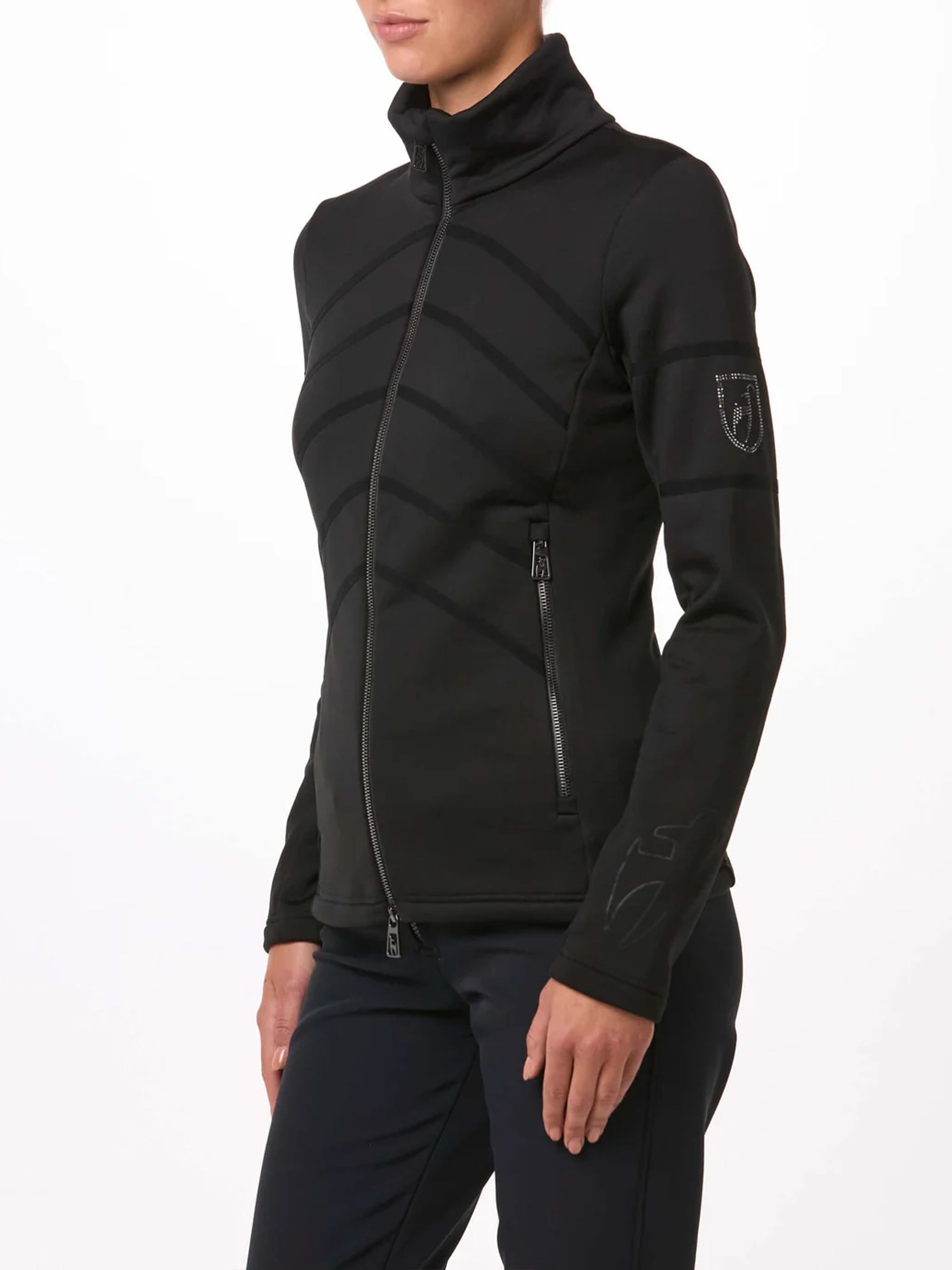 Black Sue Fitted High-Collar Ski Jacket