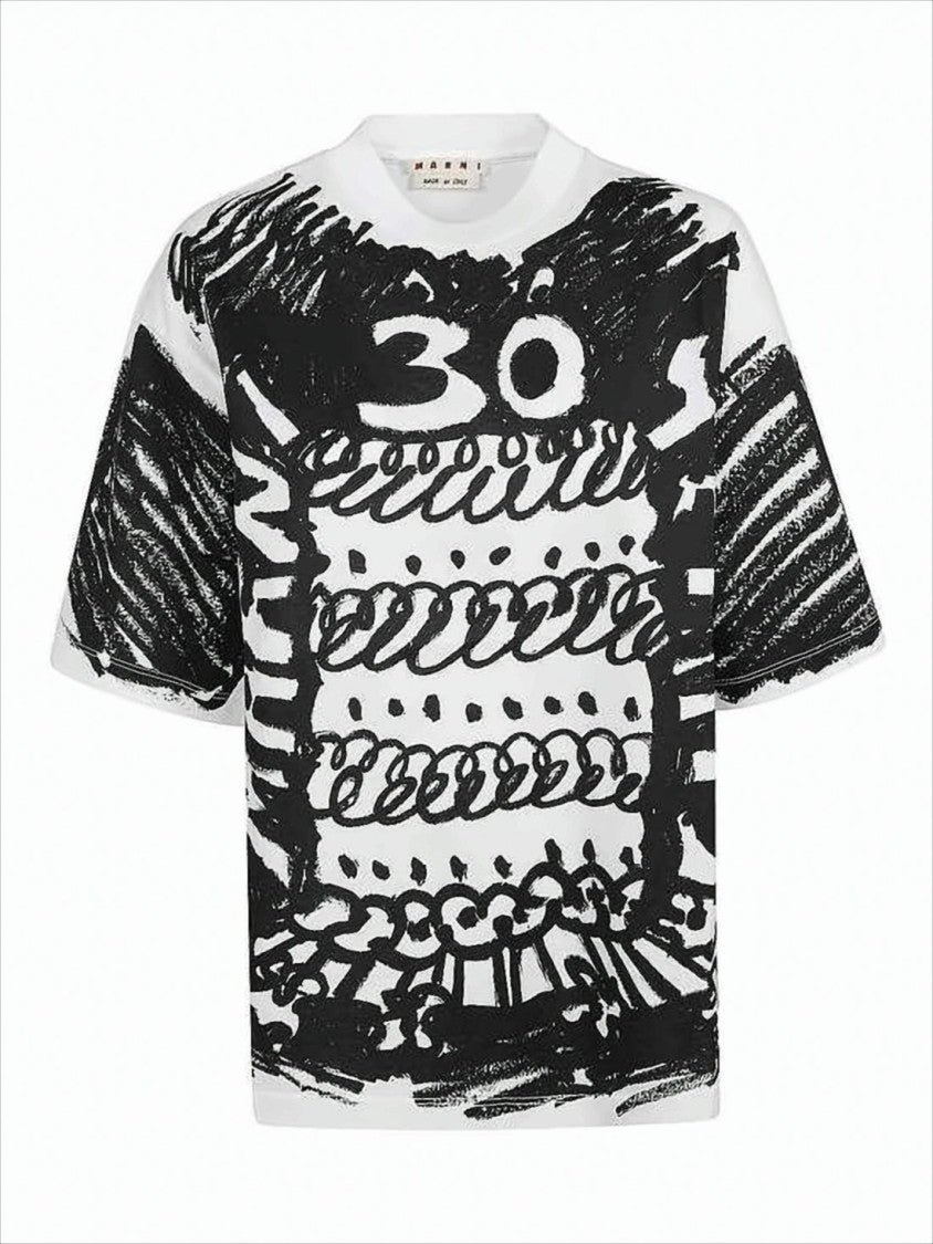 Short-Sleeved T-Shirt with Abstract Graphic Print