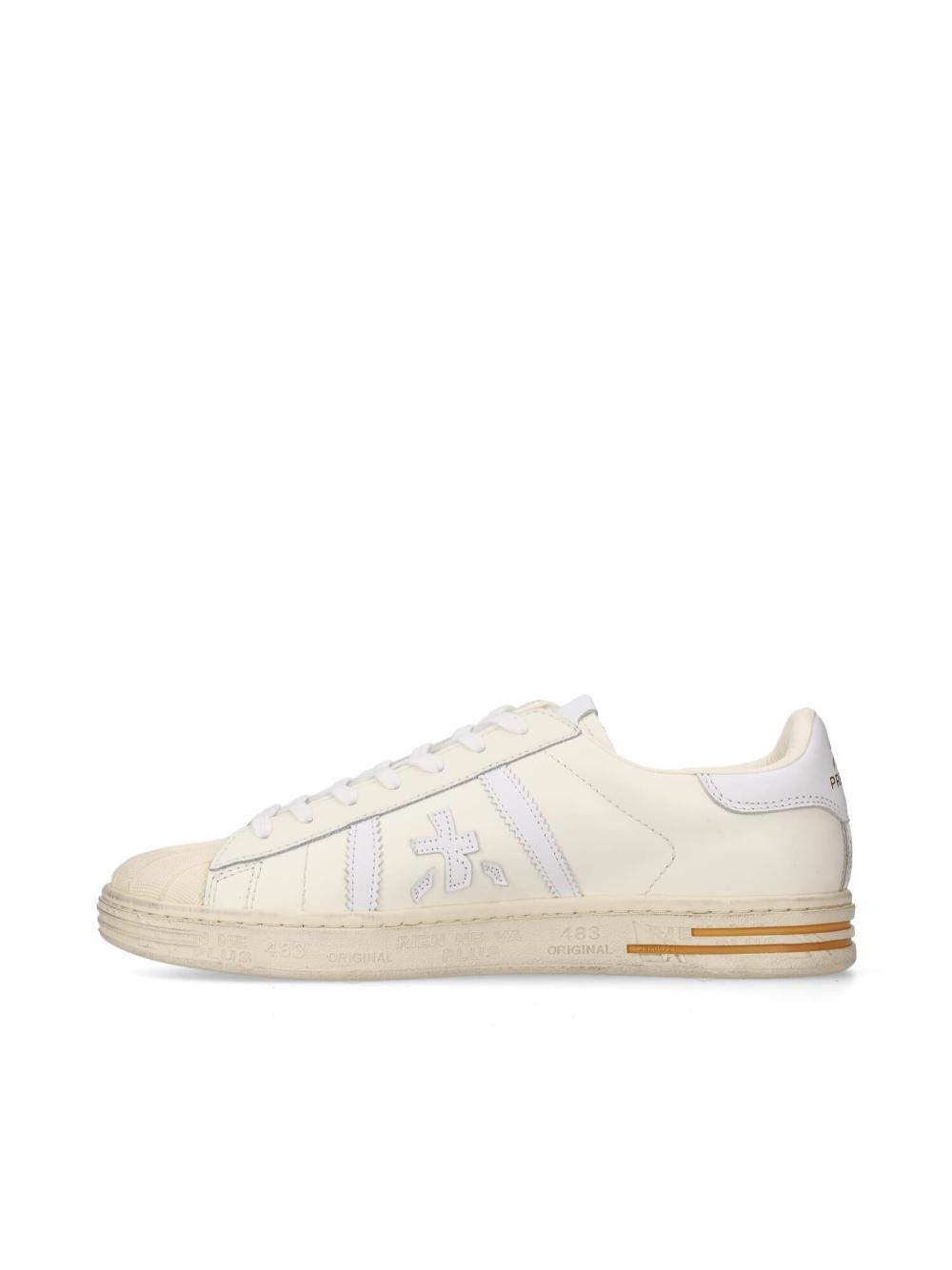 Leather Logo Lace-Up Sneakers