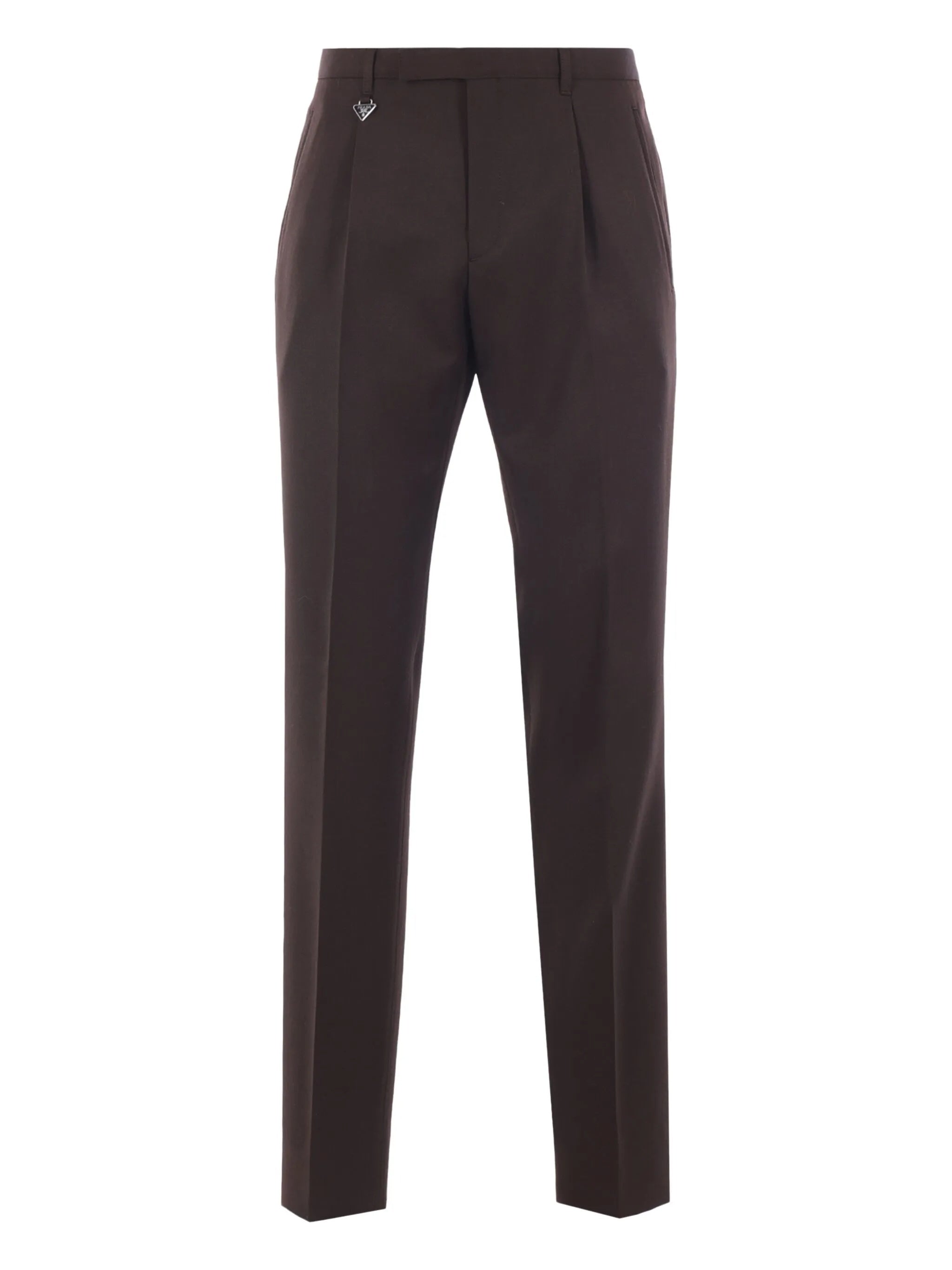 Brown Pantalone Slim Fit Tailored Trousers