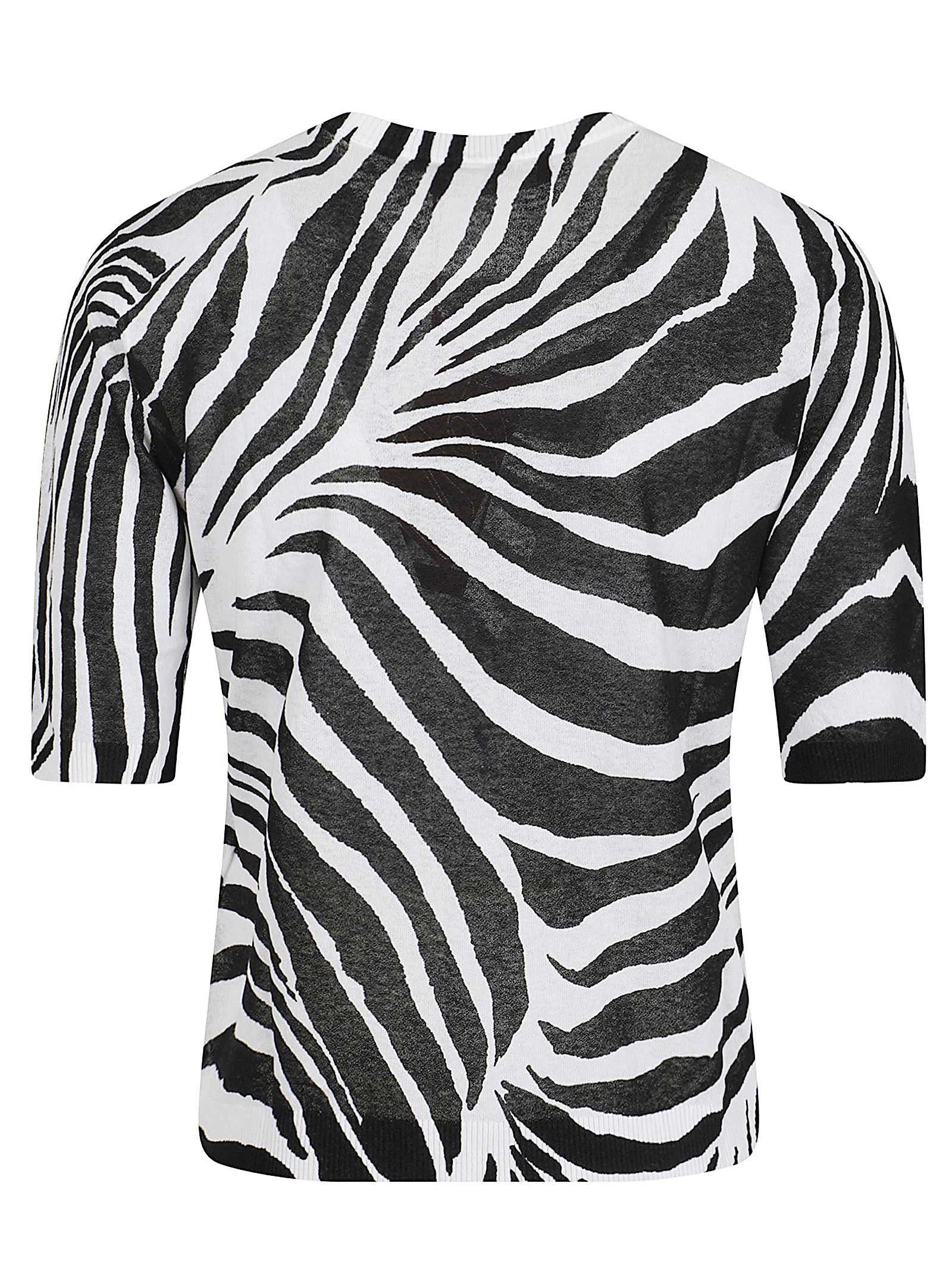 Fitted Zebra Print Top with Short Sleeves