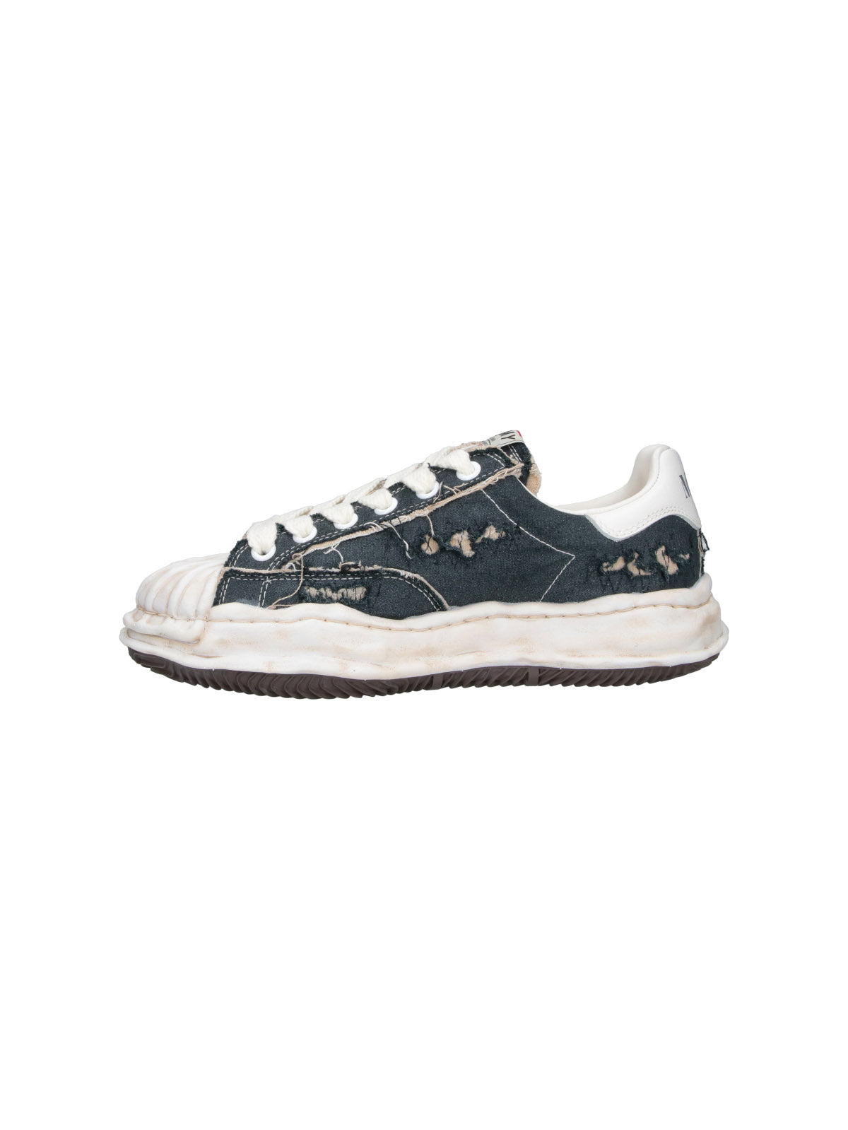 Black Blakey Distressed Cotton Rugged Sneakers