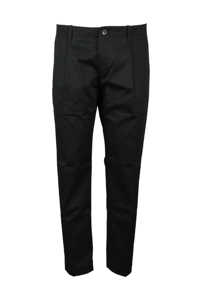 Cotton Stretch Trousers - Black
