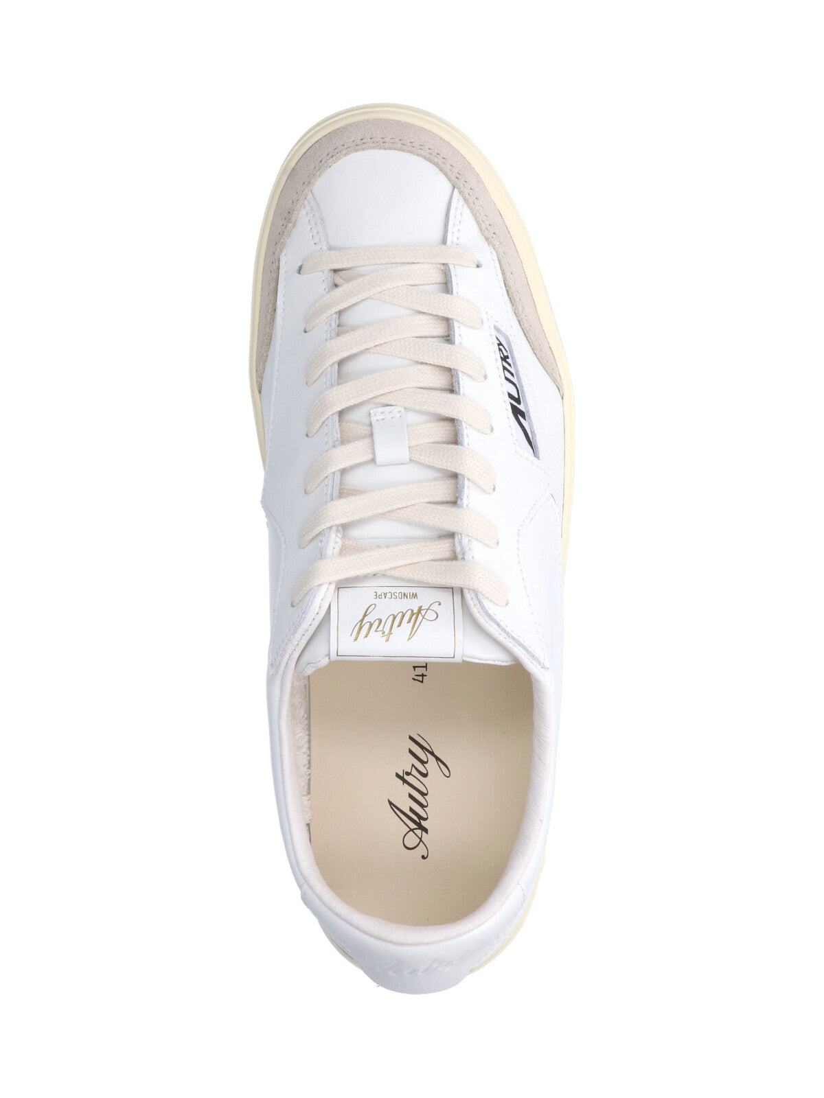 Low-top White Leather Sneakers with Subtle Suede Accents