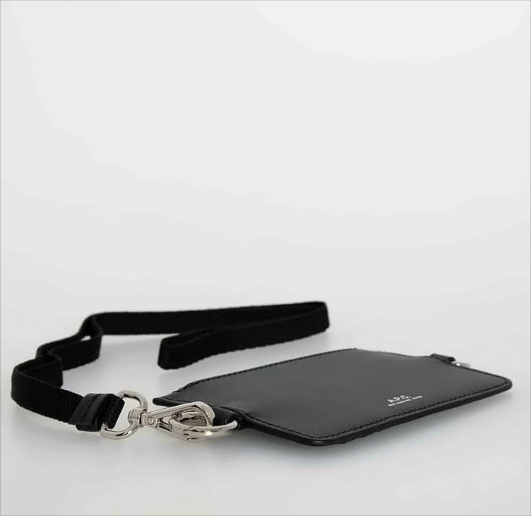 Rectangular Black Cowhide Card Wallet