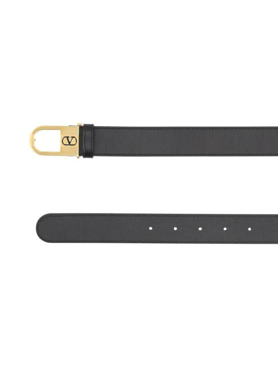 Refined Black Calf Leather Belt with Polished Gold-tone Buckle