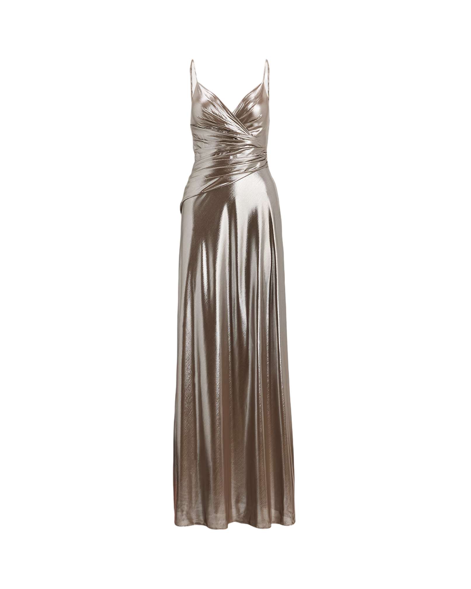 Raehan Long Sleeveless Gown With Metallic Details