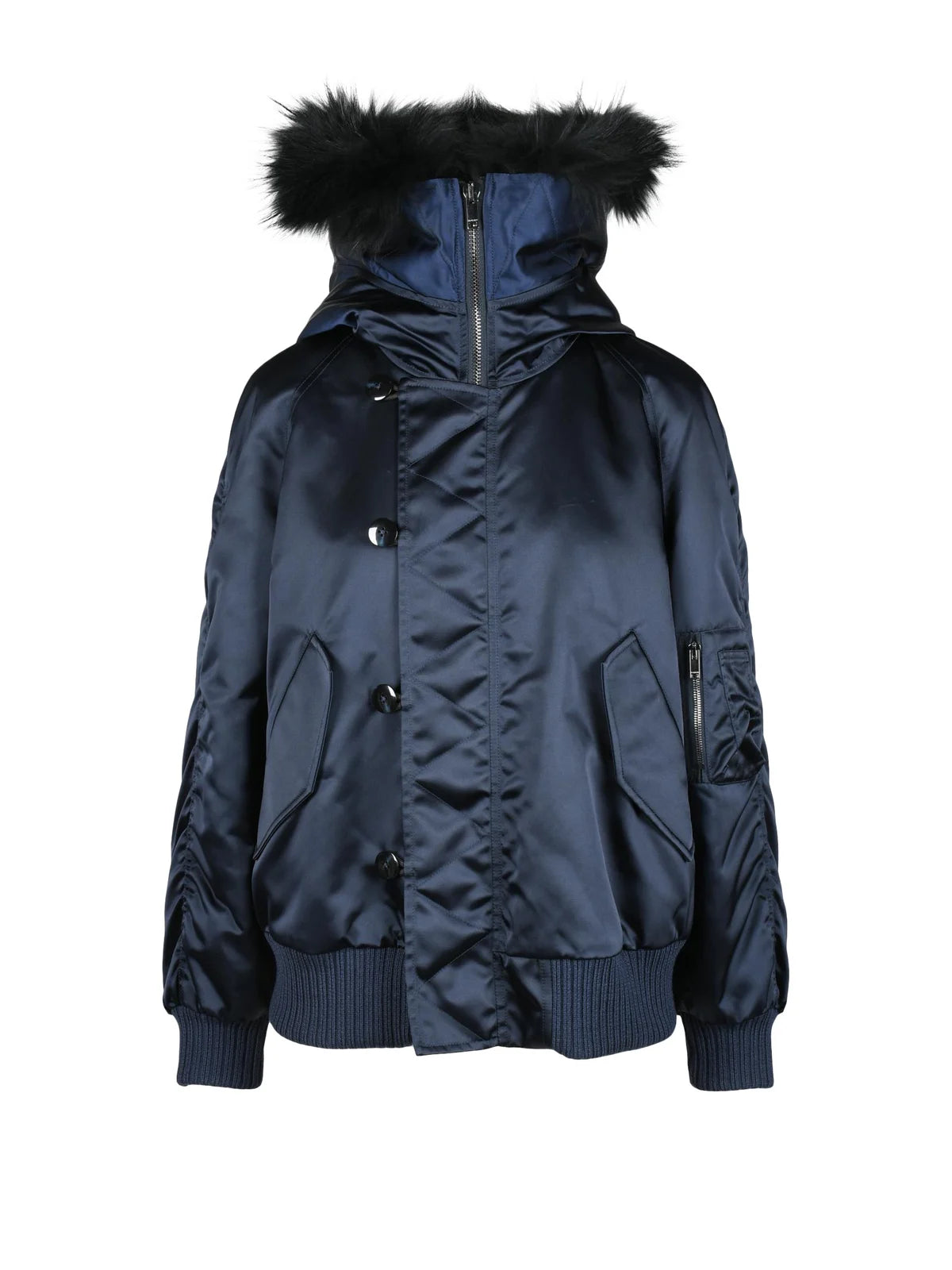 Blue Bomber Fur Hood