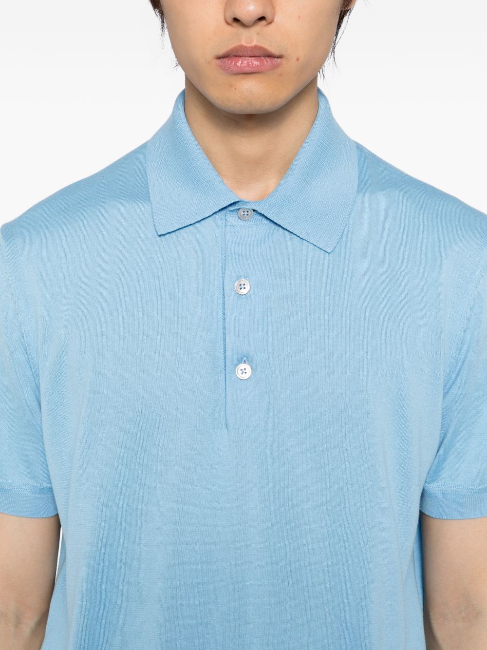 Short-Sleeve Light Blue Polo Shirt