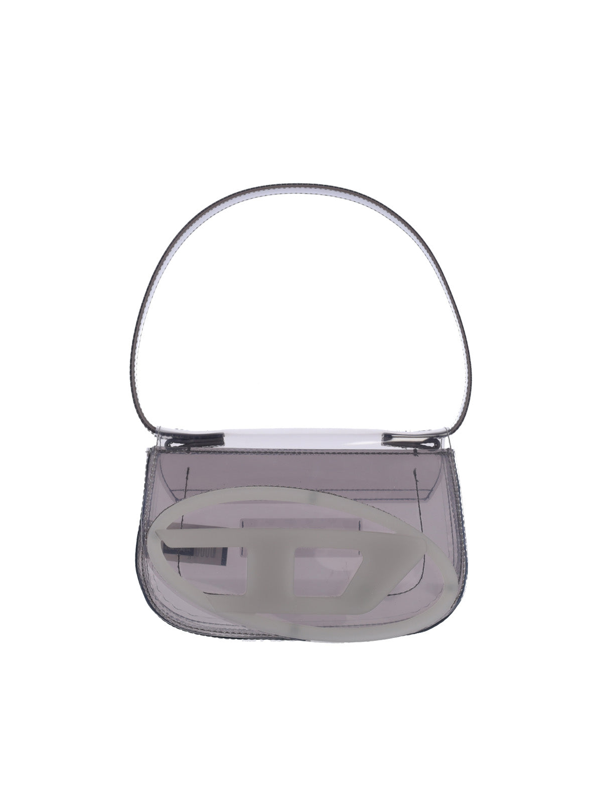 Transparent Rubber Shoulder Bag With Oval Logo
