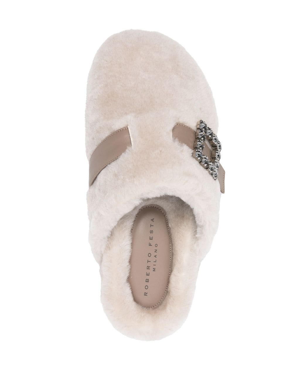 Slip-On Sandals with Fleece Texture