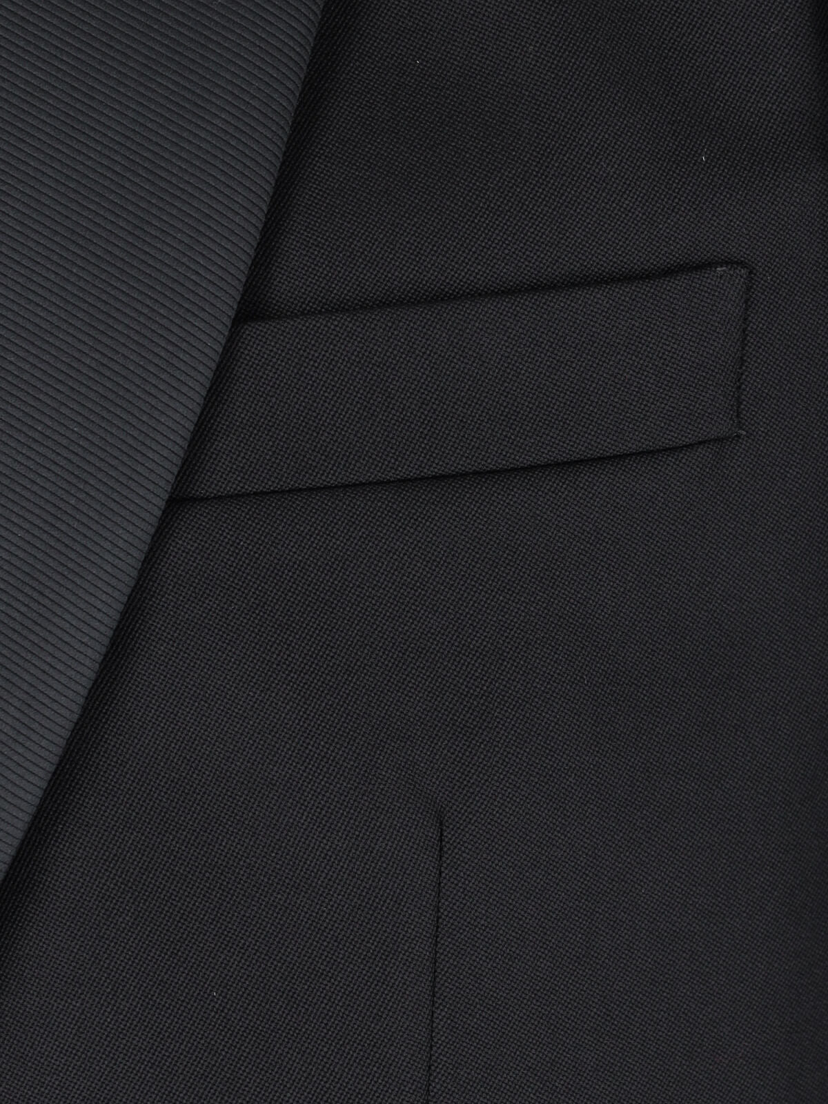 Black Single-Breasted Virgin Wool Blazer