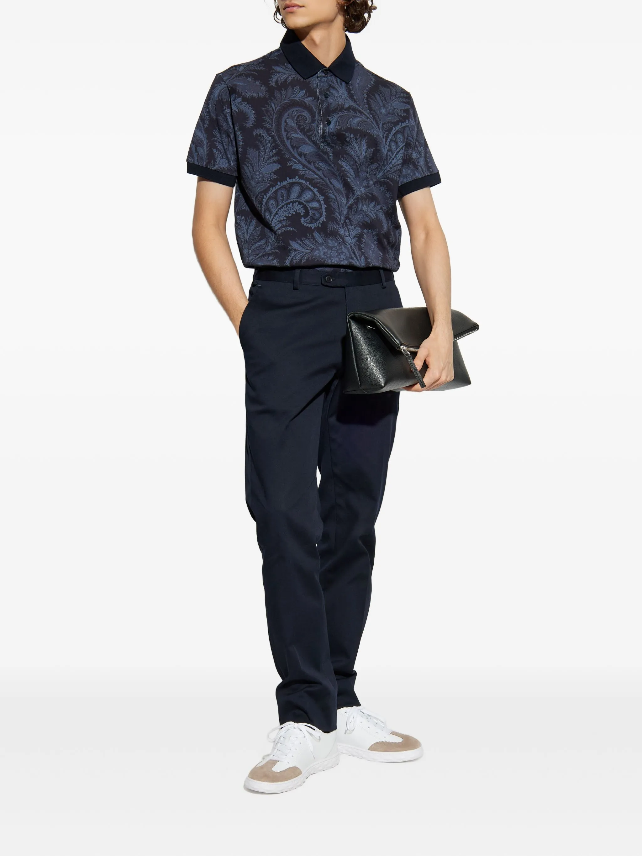 Roma Intricate Paisley Patterned Polo Shirt