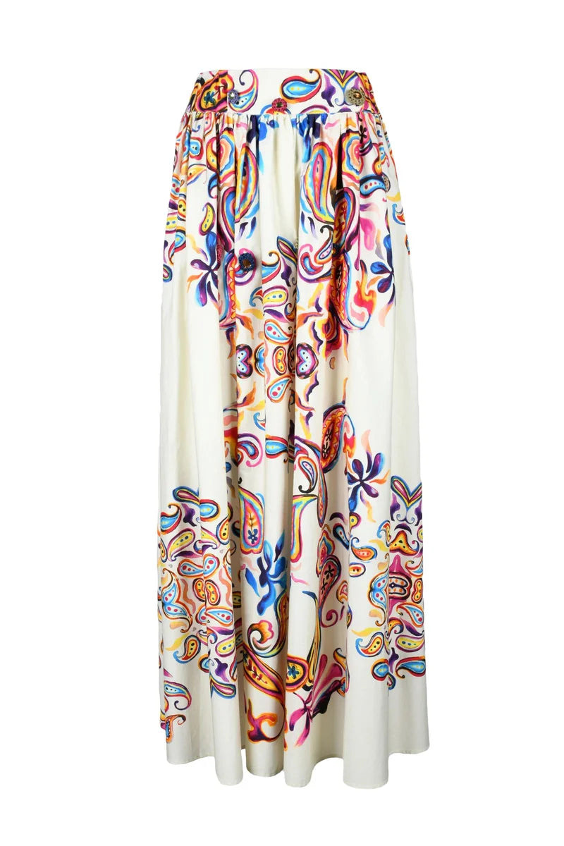 Long Cotton Skirt - Multicolor