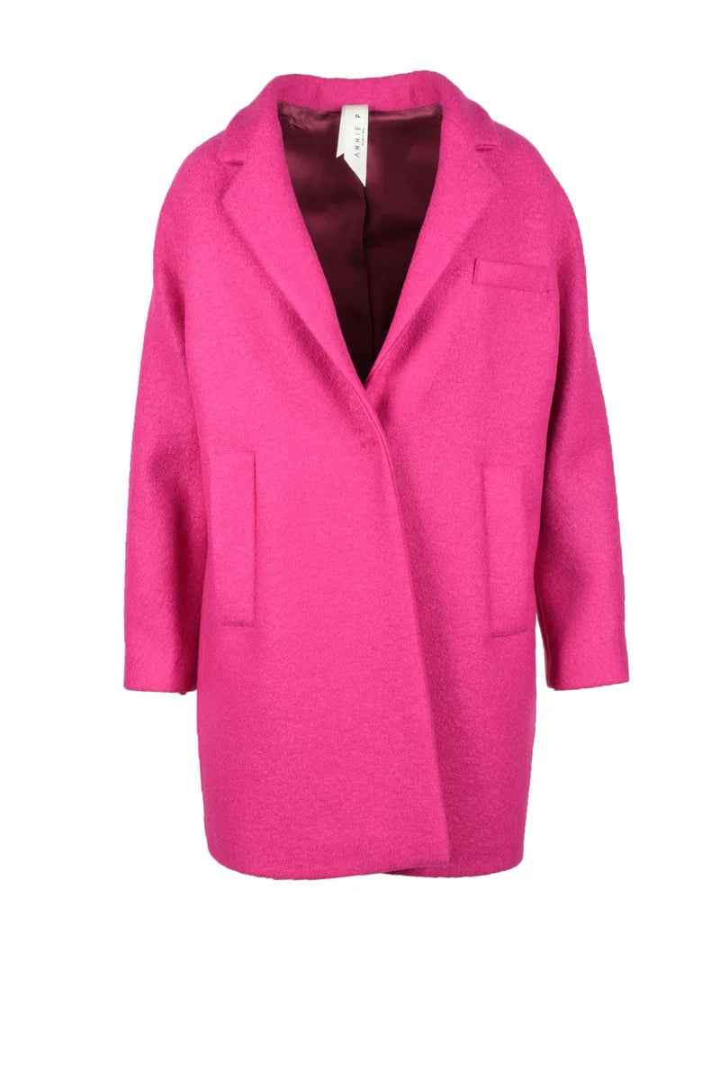 Wool and Polyamide Coat - Fuchsia