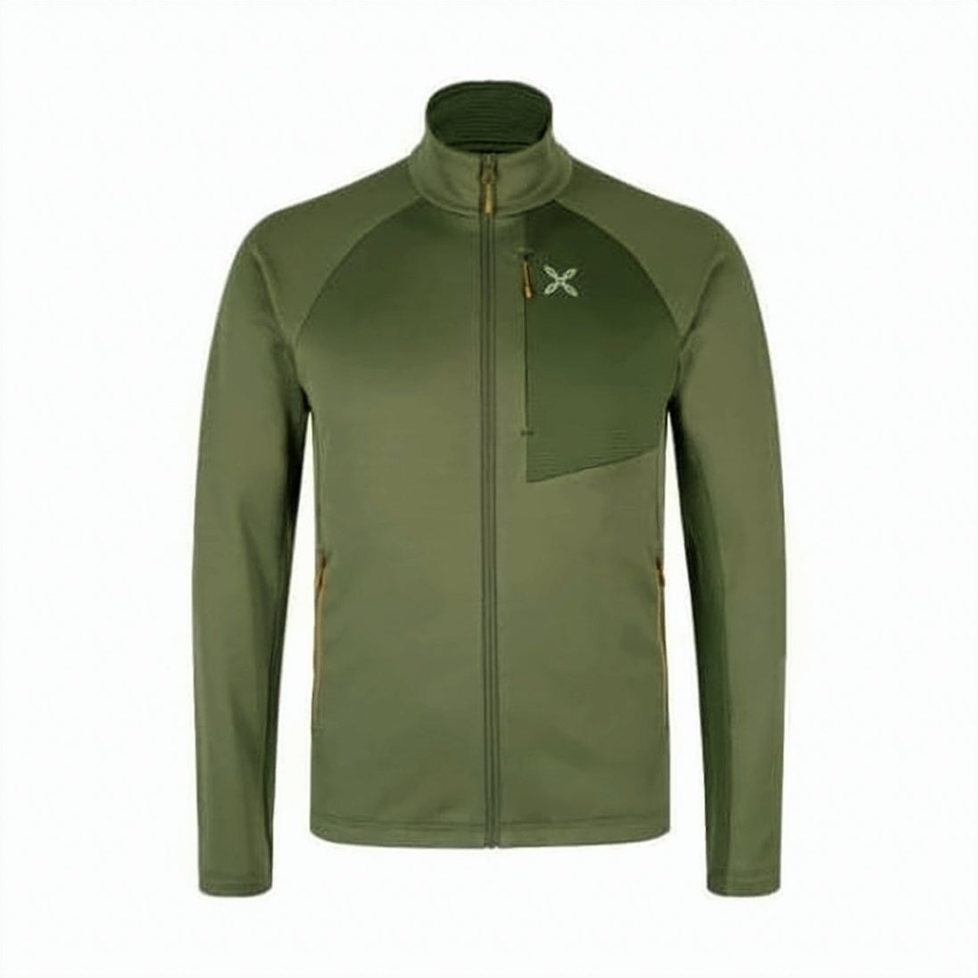 Fitted Green Active Jacket With High Collar