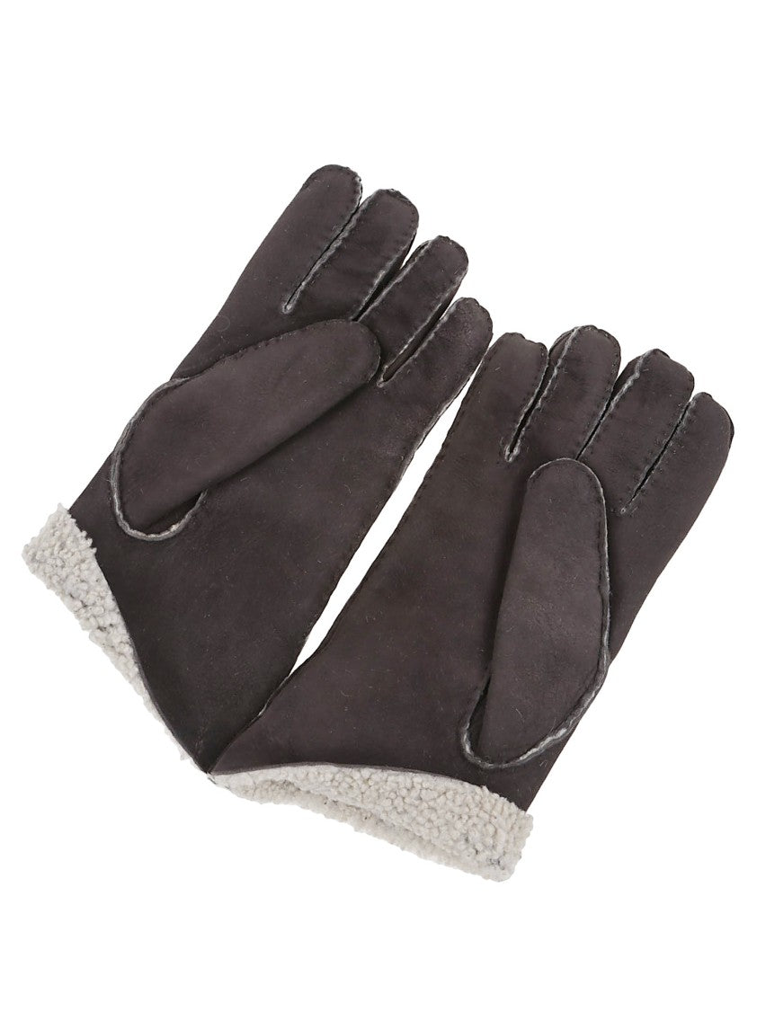 Suede Brown Gloves With Plush Lining