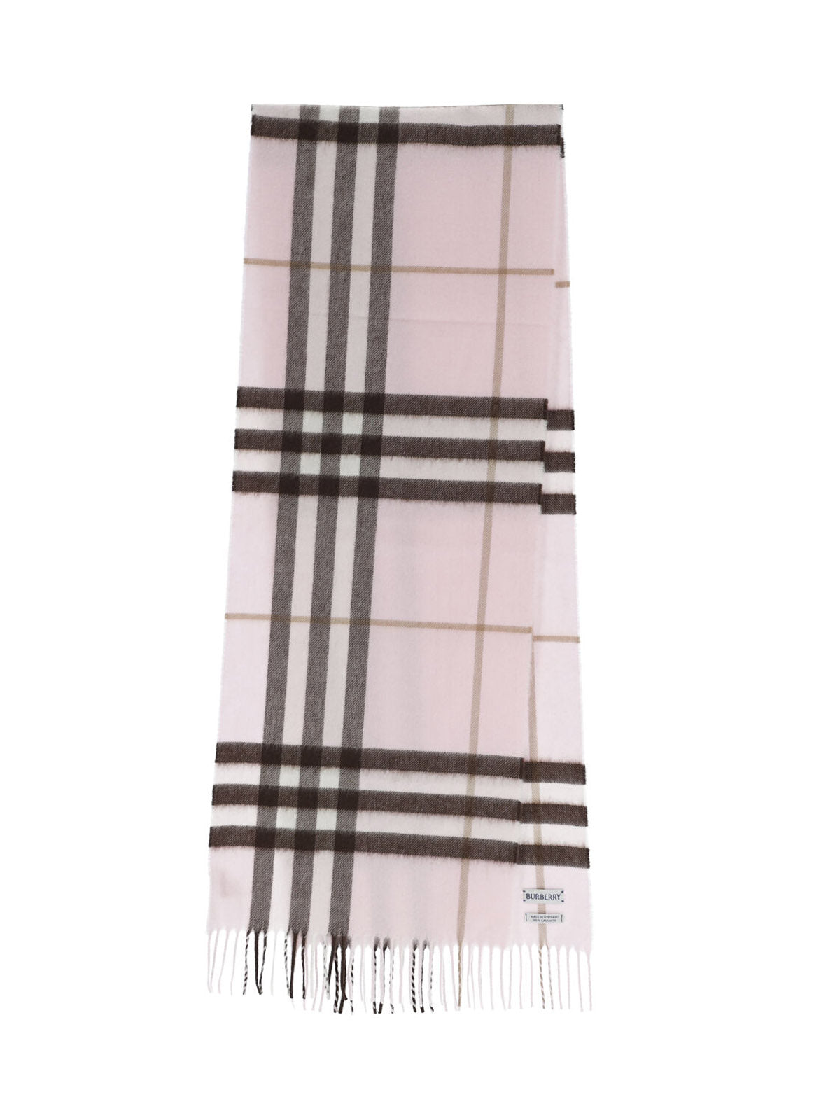 Brushed Cashmere Rectangular Scarf with Iconic Check Pattern