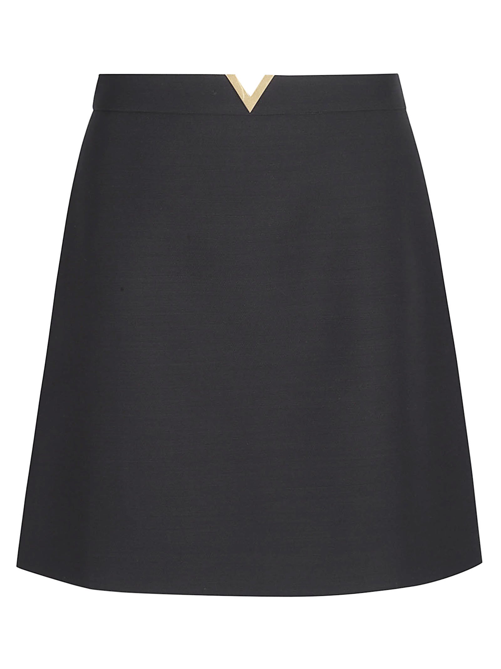 Mini A-Line Skirt With Gold V Detail