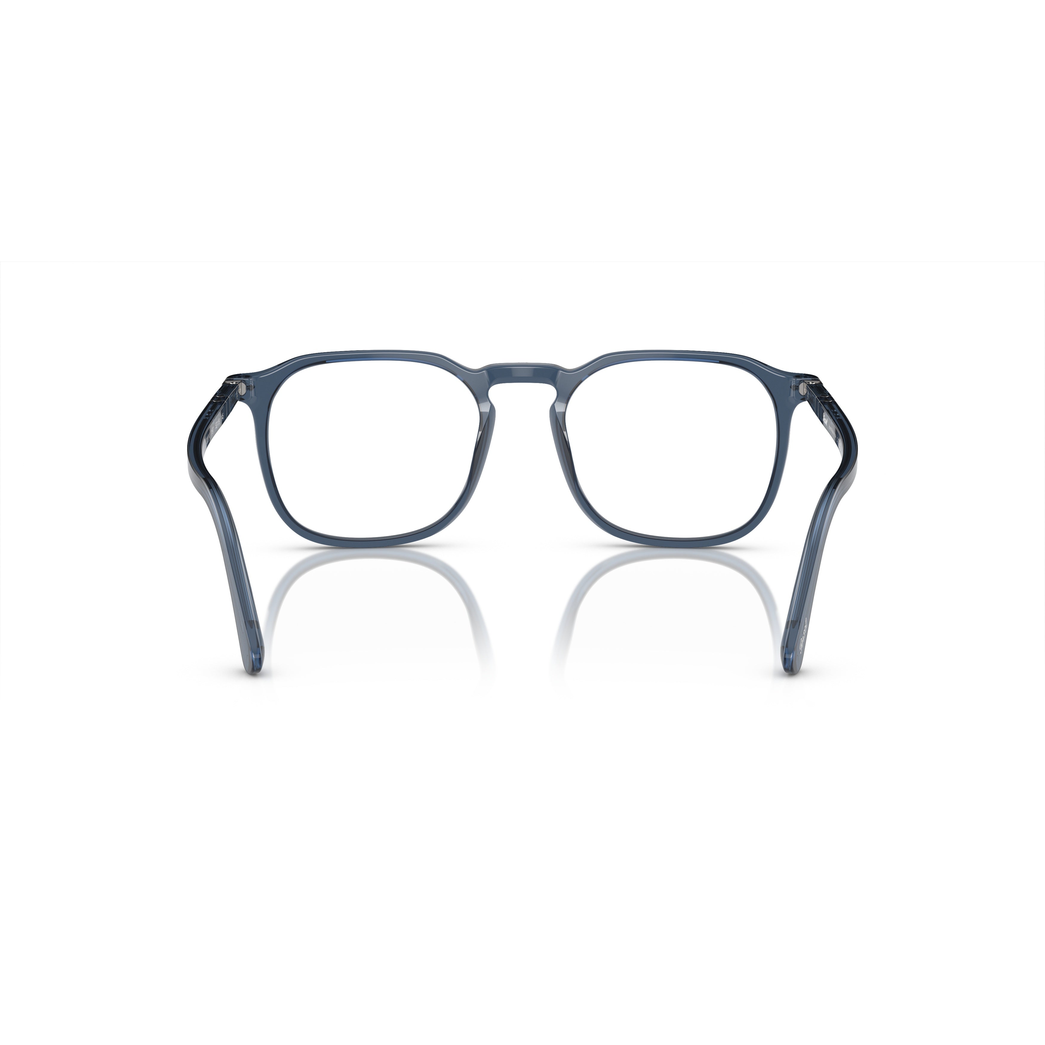 0po3337v Translucent Acetate Square Frame Eyeglasses with Silver Accents