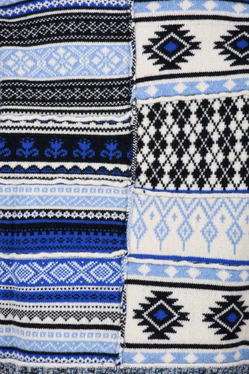 Crew Neck Wool Sweater - Blue/Light Blue