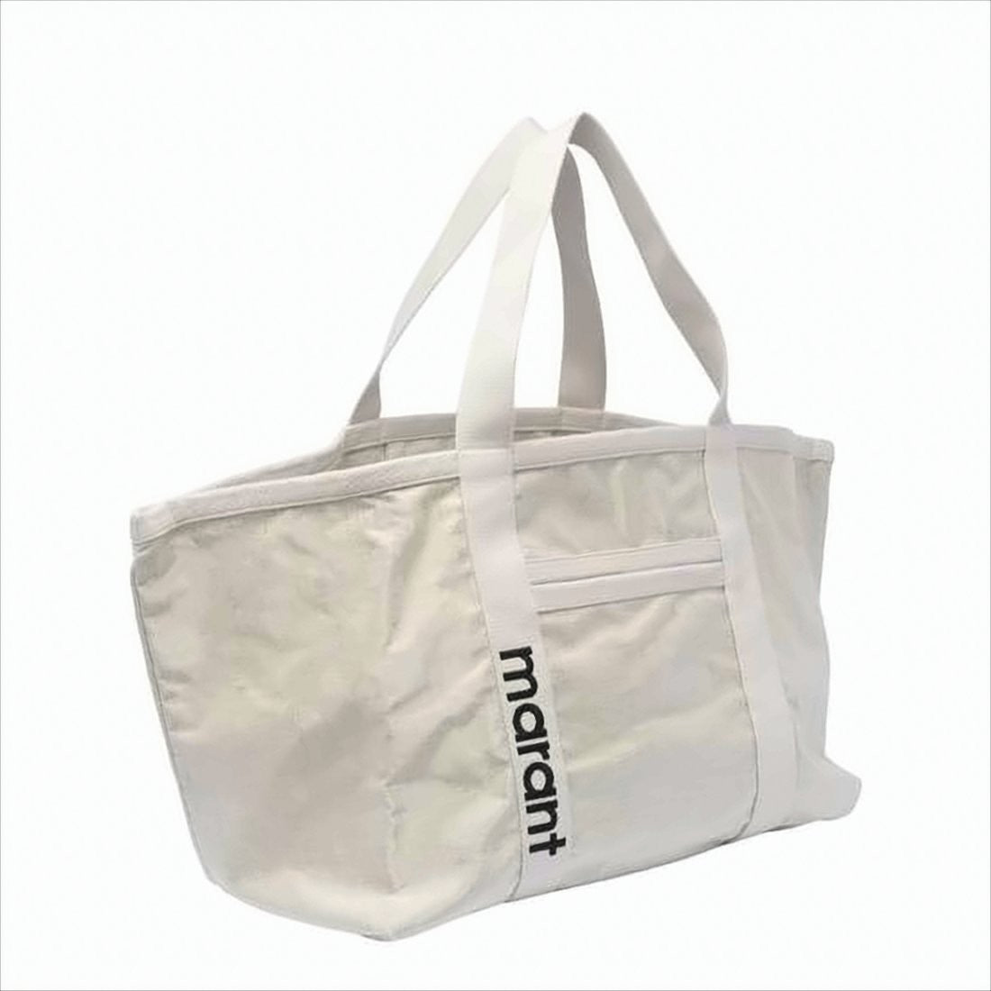 Textured Fabric Tote Bag with Bold Logo Detail