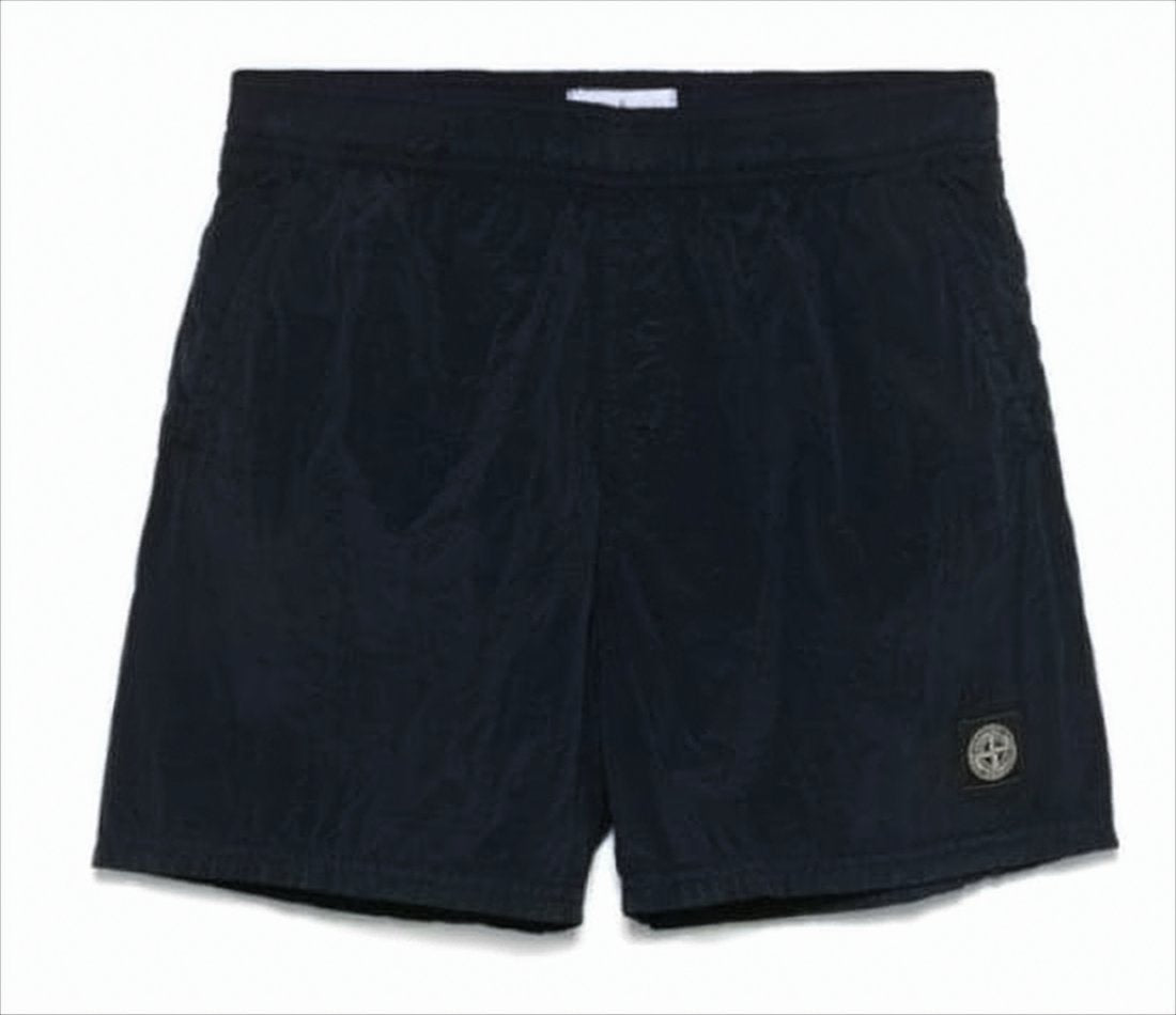 Mid-Thigh Black Stone Island Shorts