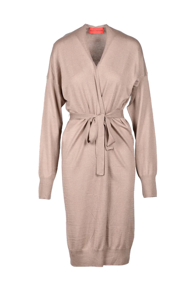 Long Cardigan Silk Cashmere - Taupe