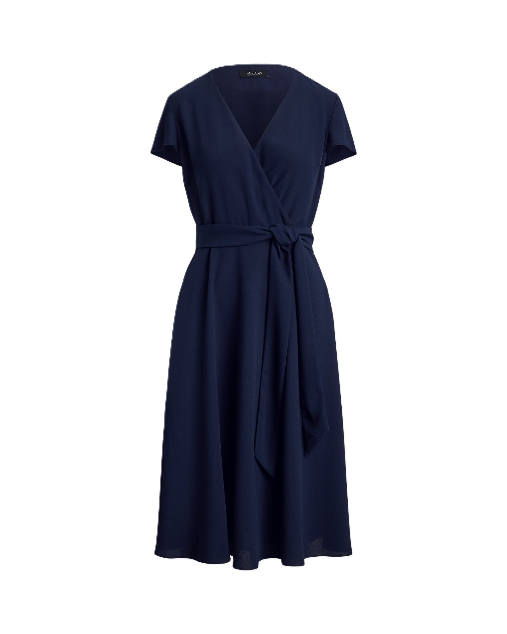Navy Blue Woven Recycled Wrap Dress
