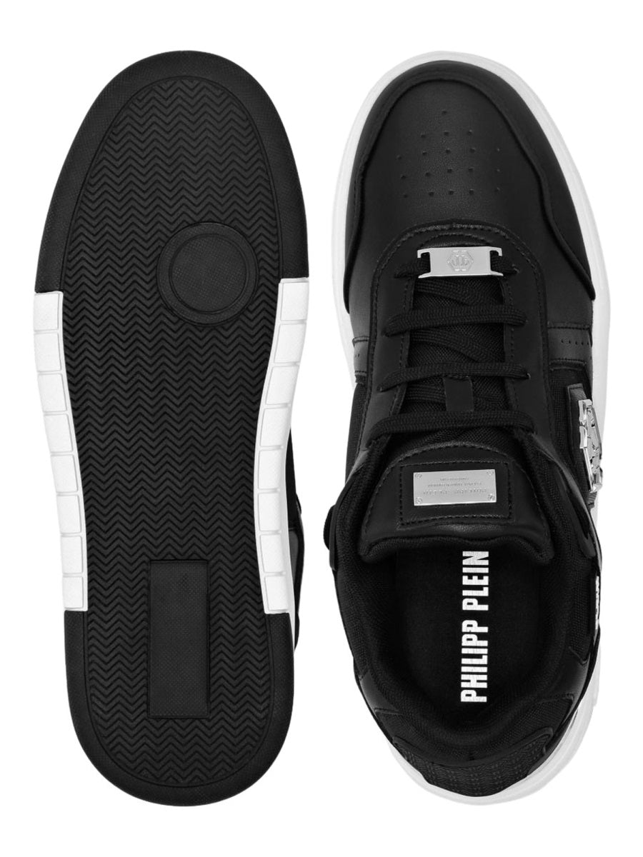 Sporty Black Sneakers with Hexagonal Logo