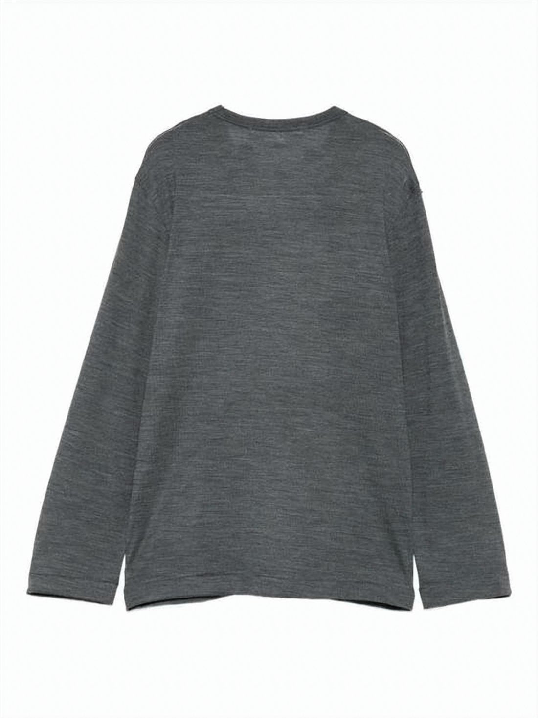 Textured Wool Jersey Top with Ruffles
