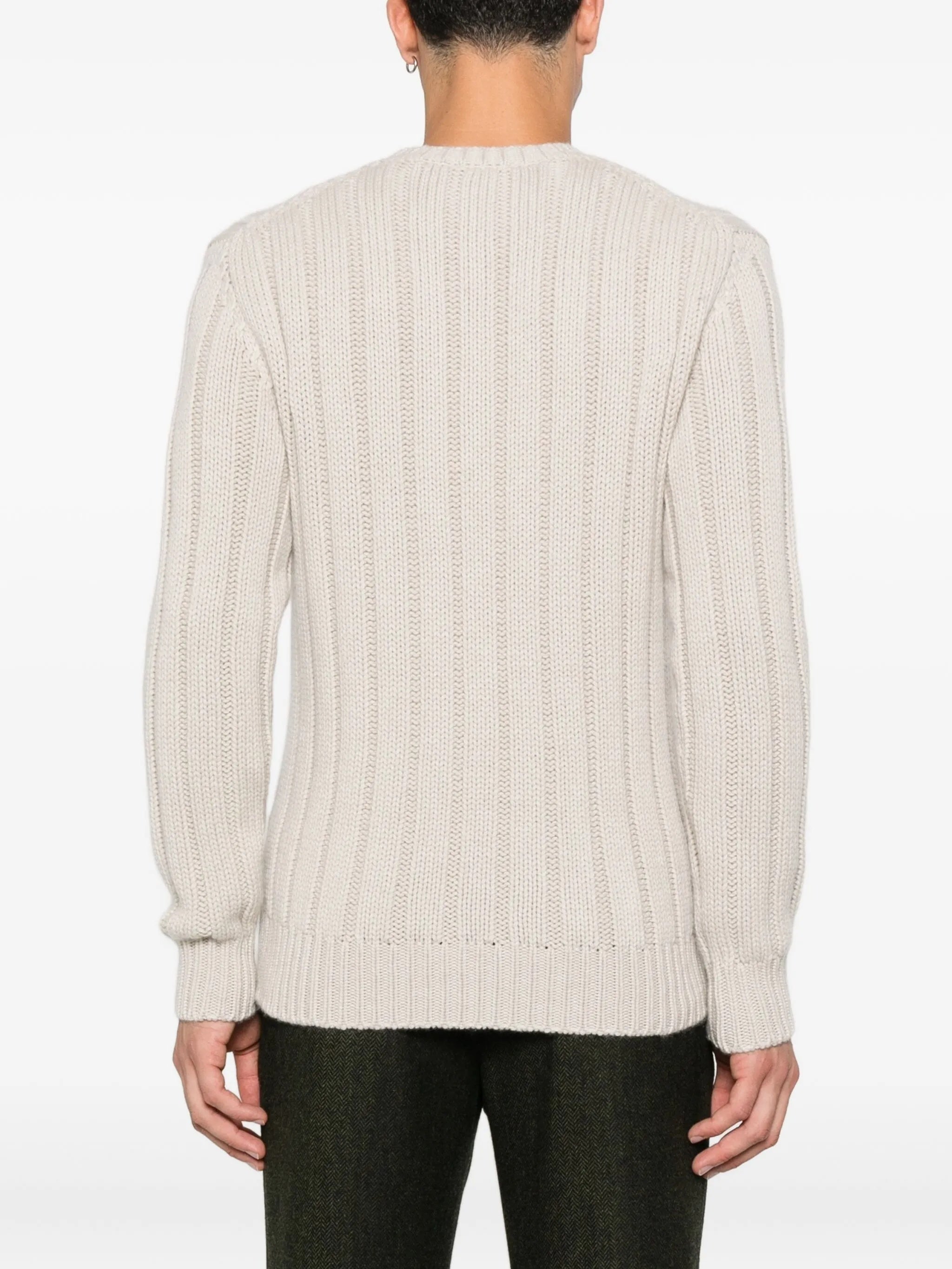 Treccia Cable Knit Crew Neck Sweater